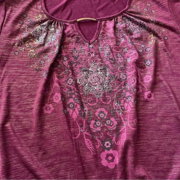 Beverly Drive 3x women’s Purple blouse Plus Size, Shining - Picture 3 of 8